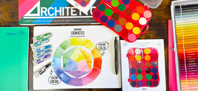 tintaUNITA Colori caldi freddi evidenza